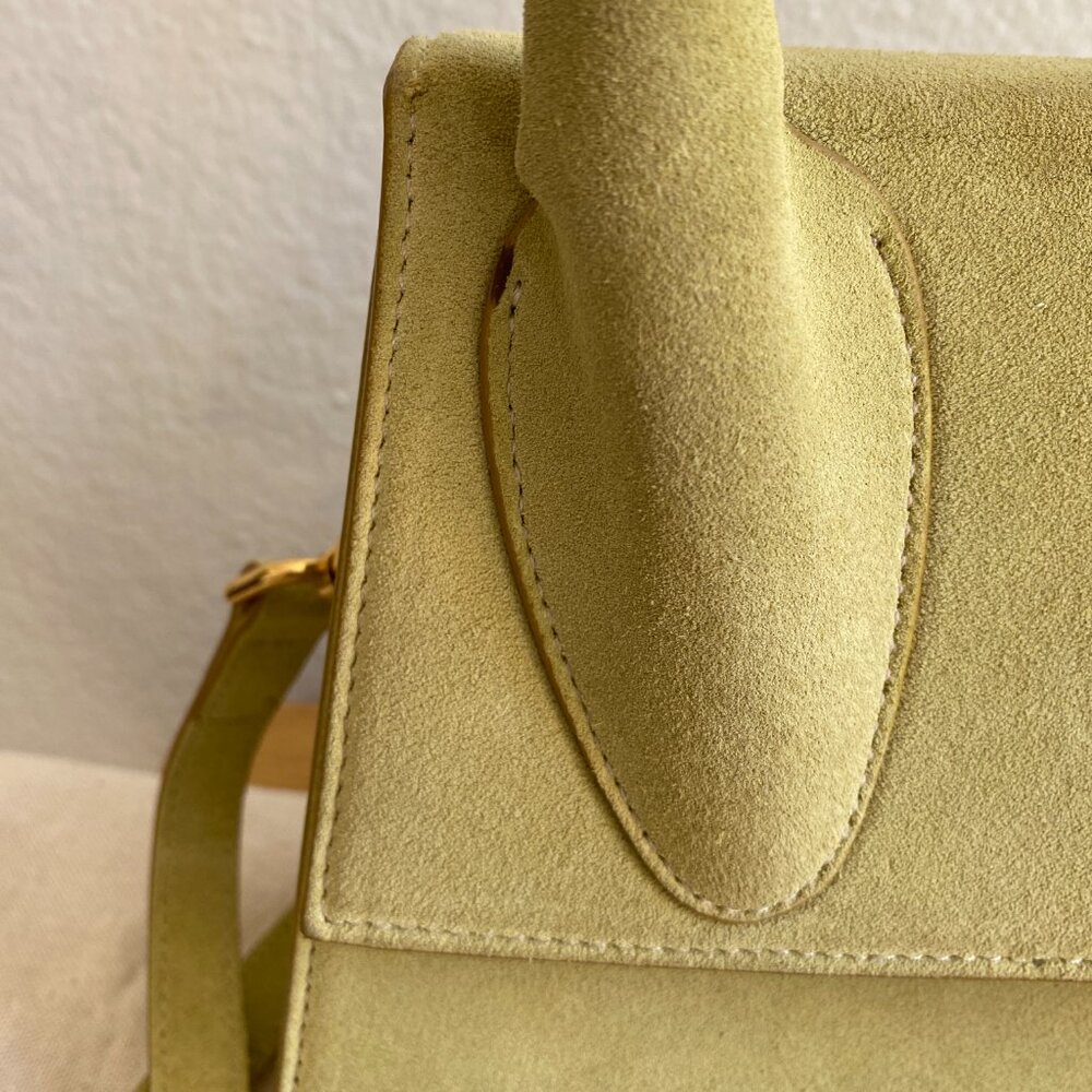 Jacquemus “Le Grand Chiquito” Suede Top Handle Bag in light green - Picture 3 of 16